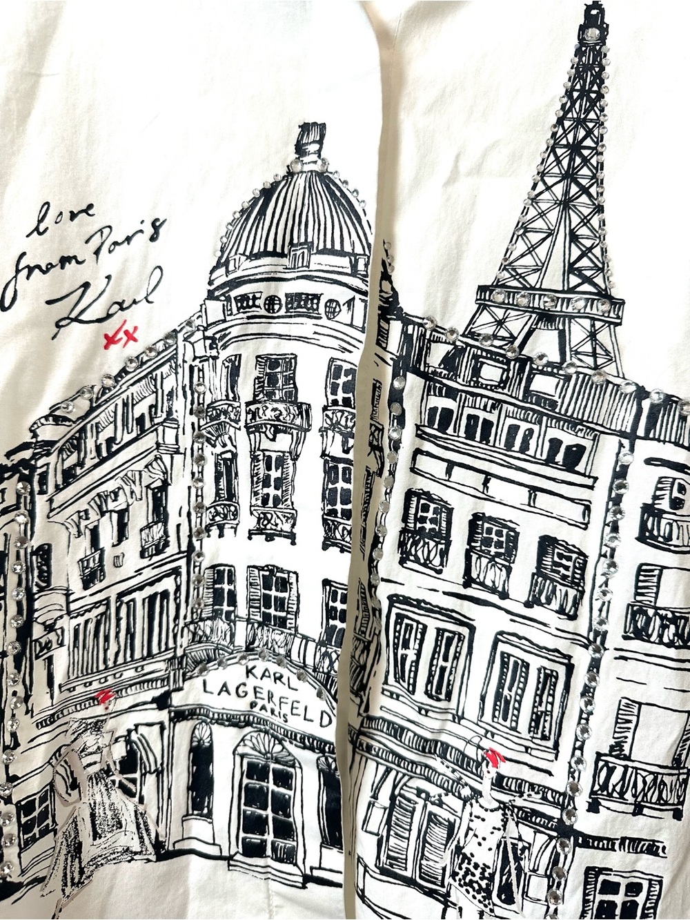 Karl Lagerfeld Paris Limited Edition Button Down Shirt Blouse - Picture 3 of 4